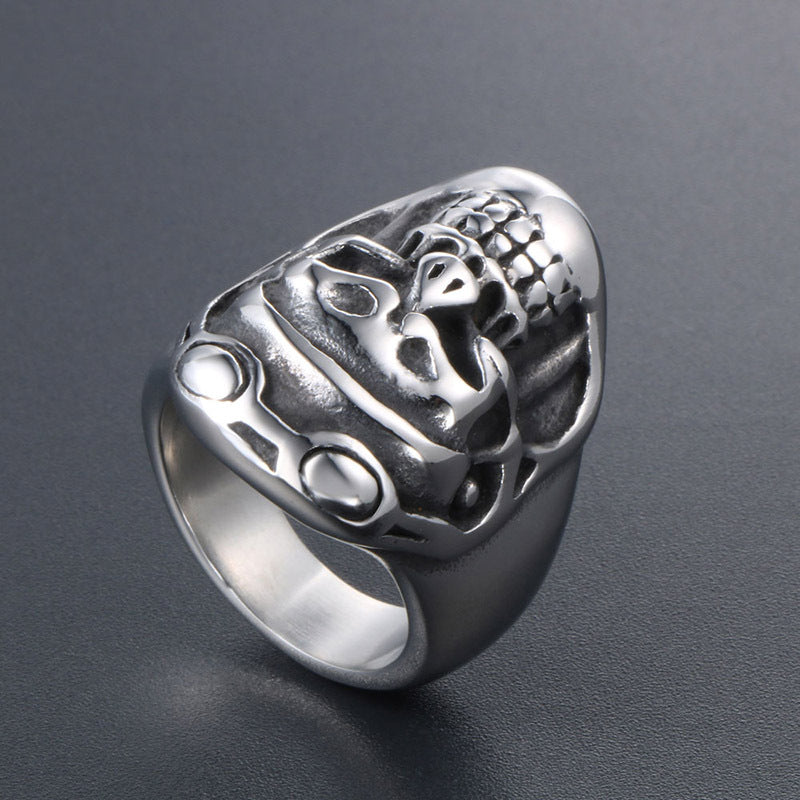 Men's Titanium Steel Skull Ring - Unique and Humorous Index Finger Jewelry