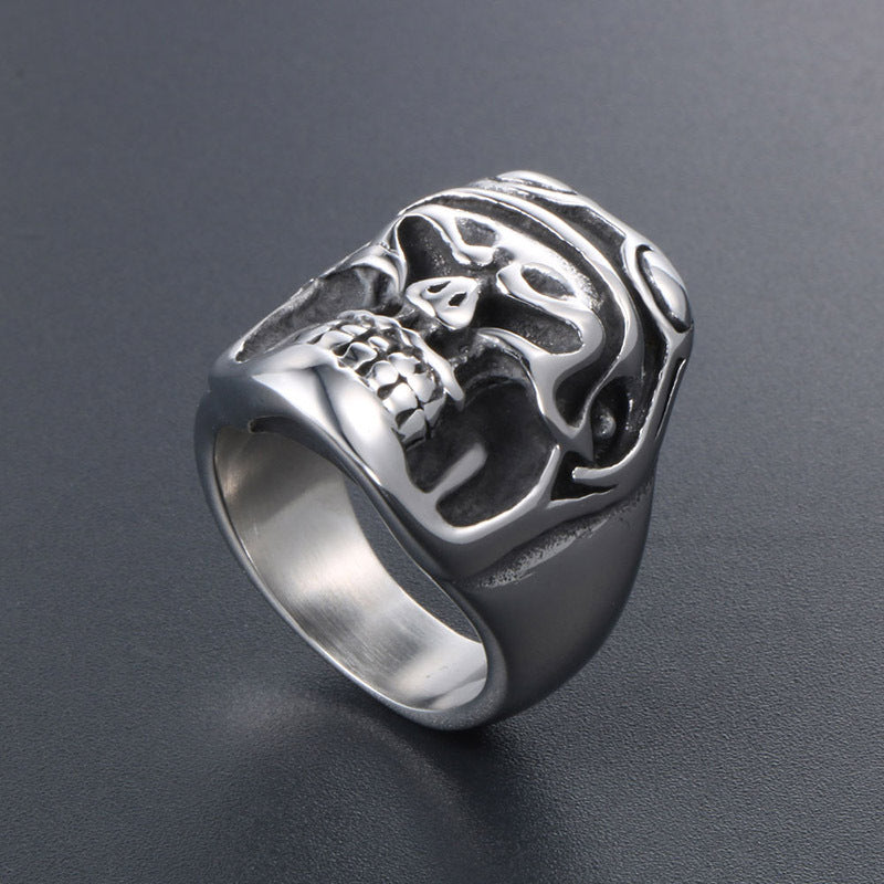 Men's Titanium Steel Skull Ring - Unique and Humorous Index Finger Jewelry