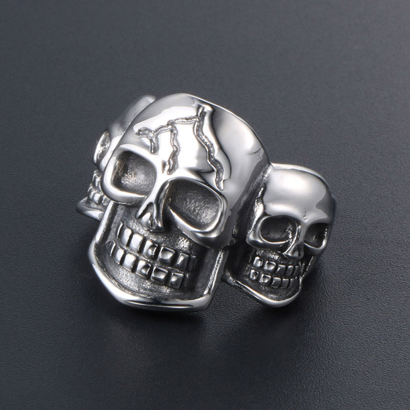 Titanium Steel Skull Ring for Men - Retro Punk Style Jewelry Trend