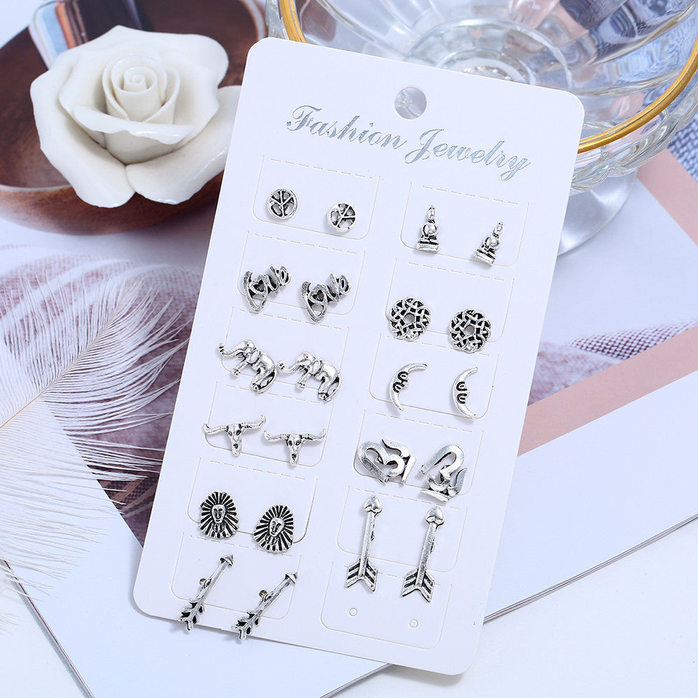 Retro Elephant Design Earrings Set with Vienna Verve Collection