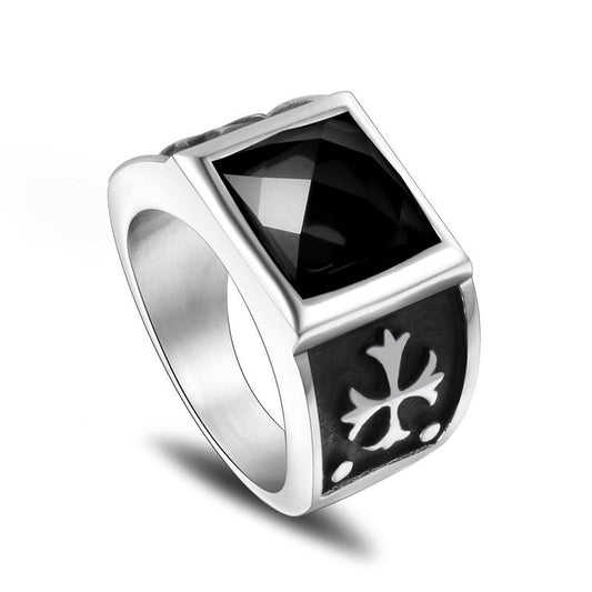 Personalized Two-Tone Gothic Couple Ring for Men - Statement Jewelry Accessory