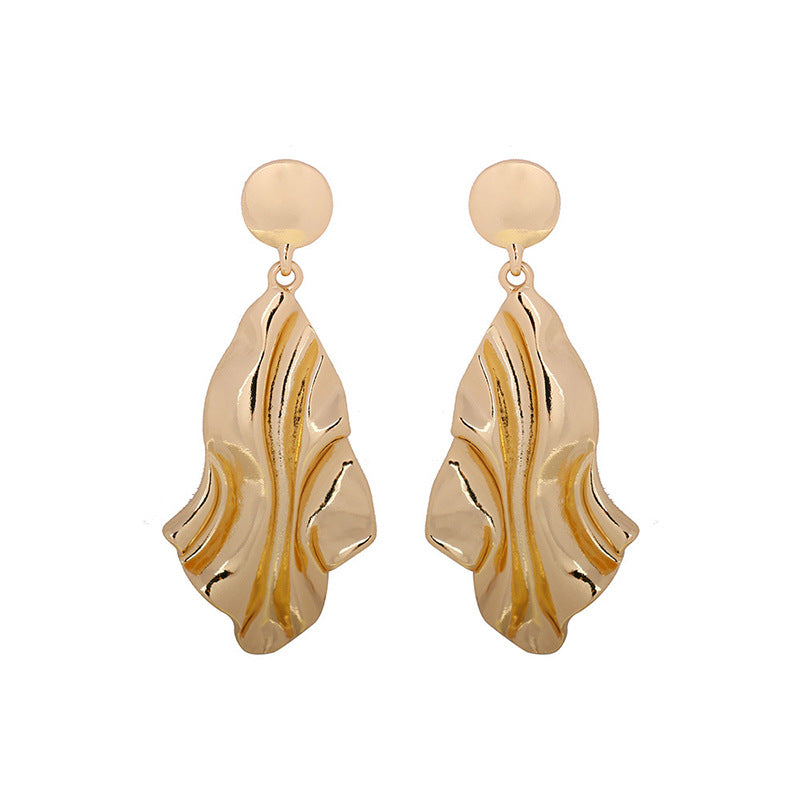 Alloy Water Ripple Exaggerated Earrings - Vienna Verve Collection