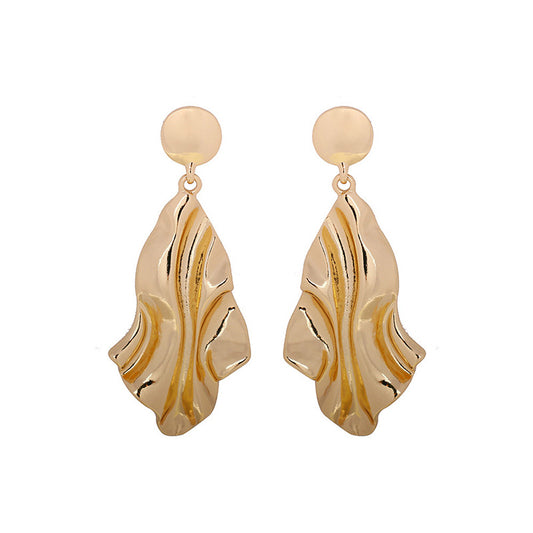 Alloy Water Ripple Exaggerated Earrings - Vienna Verve Collection