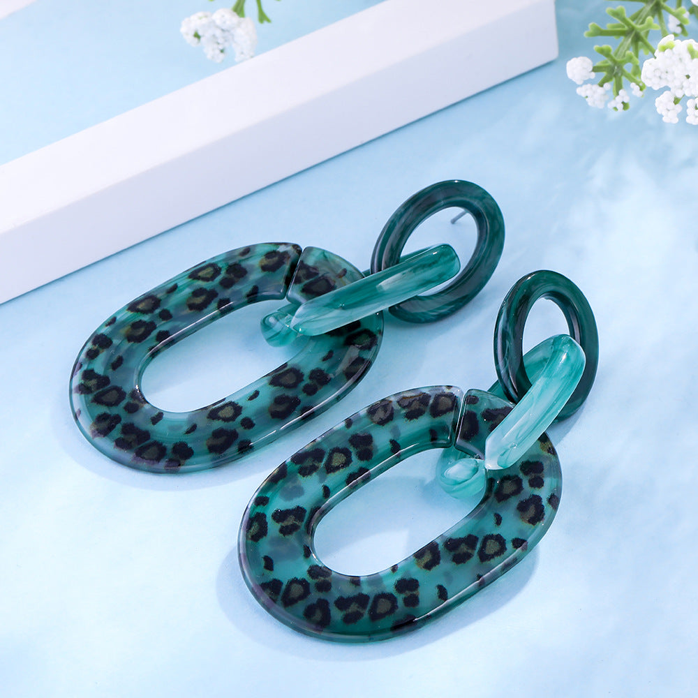 Leopard Print Acetate Resin Earrings - Vienna Verve Collection