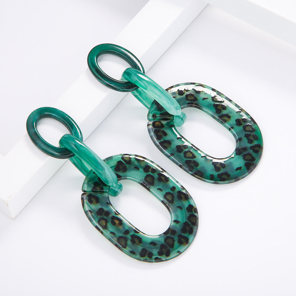 Leopard Print Acetate Resin Earrings - Vienna Verve Collection