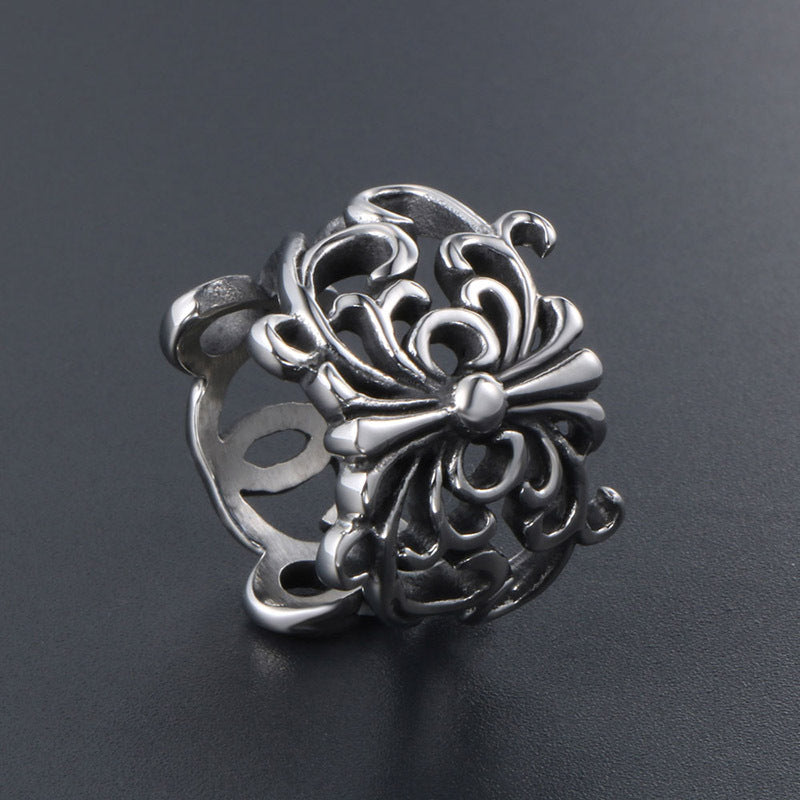 Vintage-Inspired Titanium Steel Butterfly Ring, Customizable Unisex Jewelry