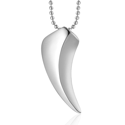 Customizable Titanium Steel Wolf Tooth Pendant Necklace - Stylish Unisex Jewelry for Every Occasion