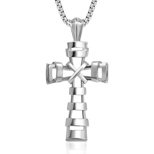 Trendy Titanium Steel Cross Pendant Necklace for Men - Personalized Wholesale Jewelry