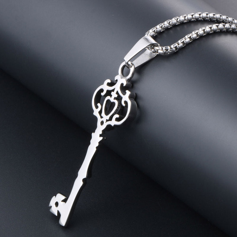 Punk Gothic Crown Titanium Steel Pendant Necklace for Men and Women