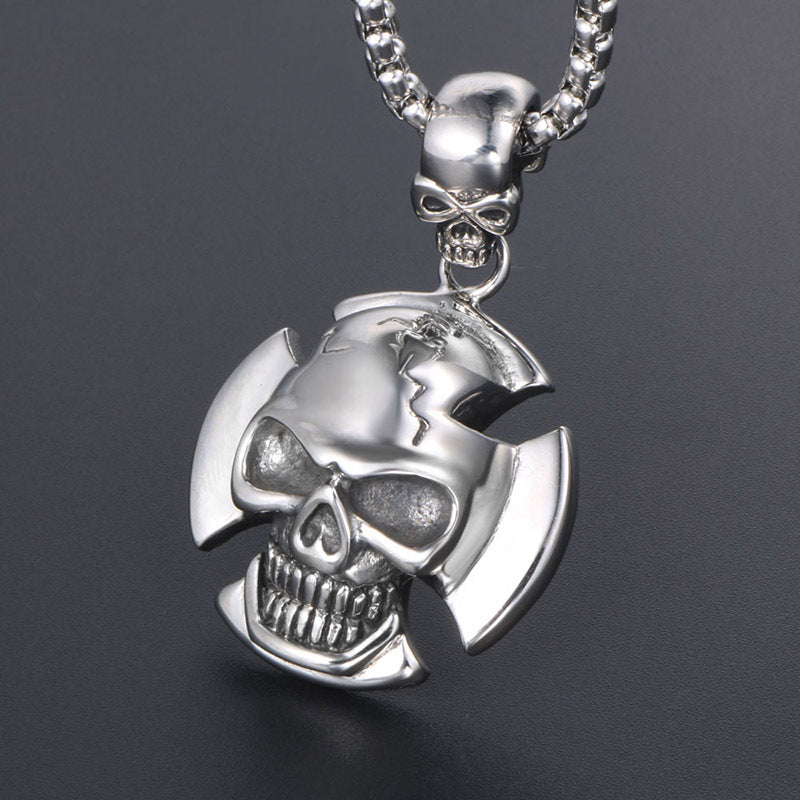 Edgy Personalized Titanium Skull Necklace for Modern Men