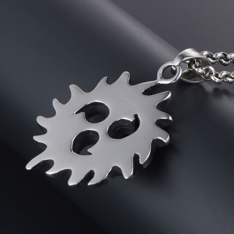 Stylish Sun Wheel Titanium Steel Pendant Necklace for Men - Inspired by Hot Wheels