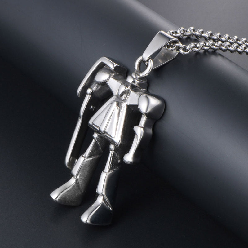 Heroic Titanium Steel Iron Man Fighter Pendant - Customized Men's Jewelry Gift