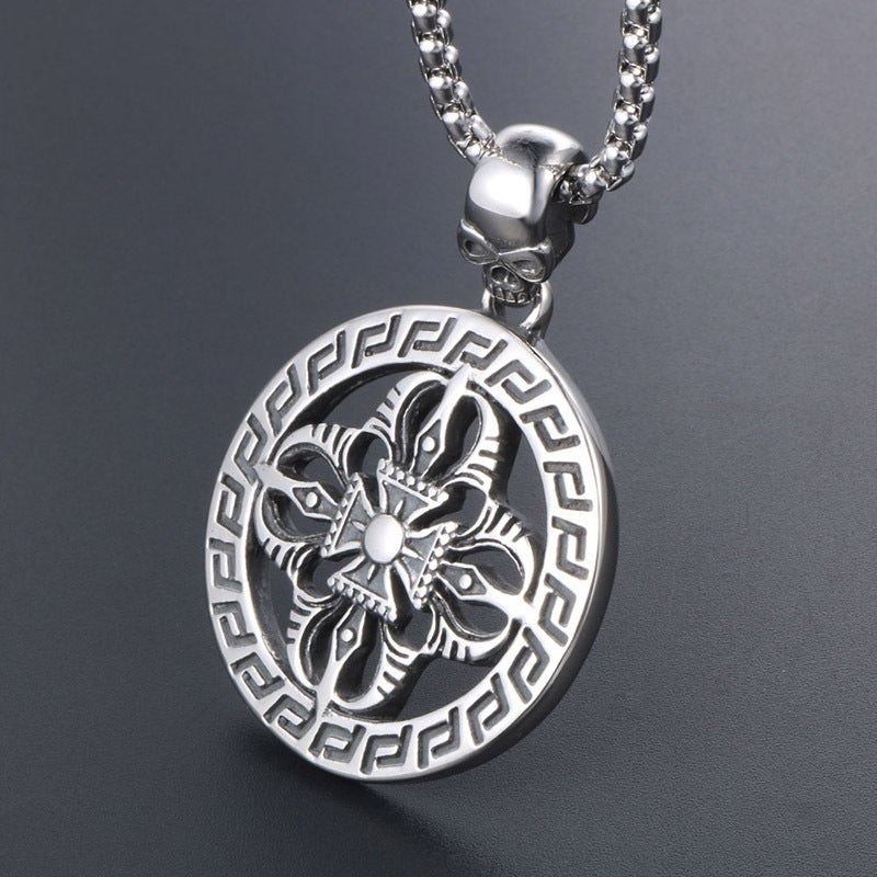 Retro-Inspired Titanium Steel Pendant Necklace for Trendy Men, Customizable Long Chain Jewelry