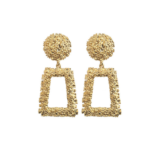 Metallic Rose Alloy Earrings - Vienna Verve Collection