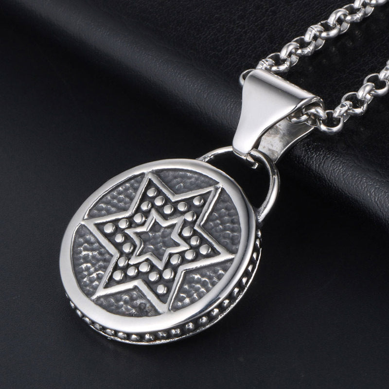 Stylish Hexagonal Titanium Steel Pendant Necklace for Men