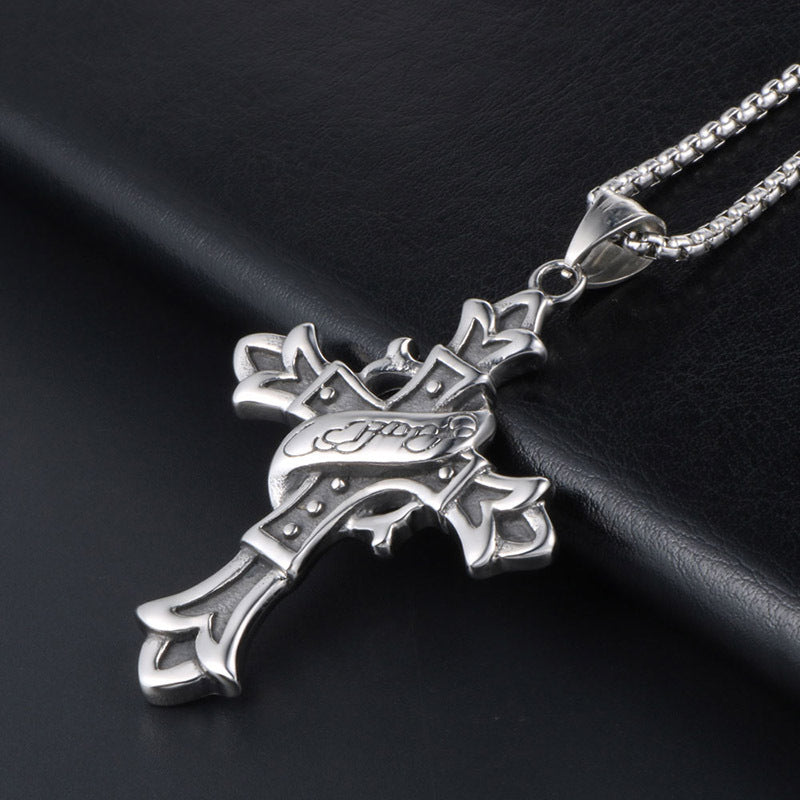 Titanium Steel Torredo Cross Pendant Necklace for Couples – Wholesale Men's Jewelry