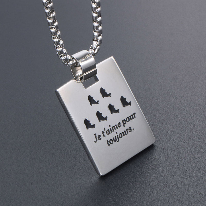 Men's Personalized Hip-Hop Titanium Steel Pendant Necklace - Trendy Military-Inspired Accessories