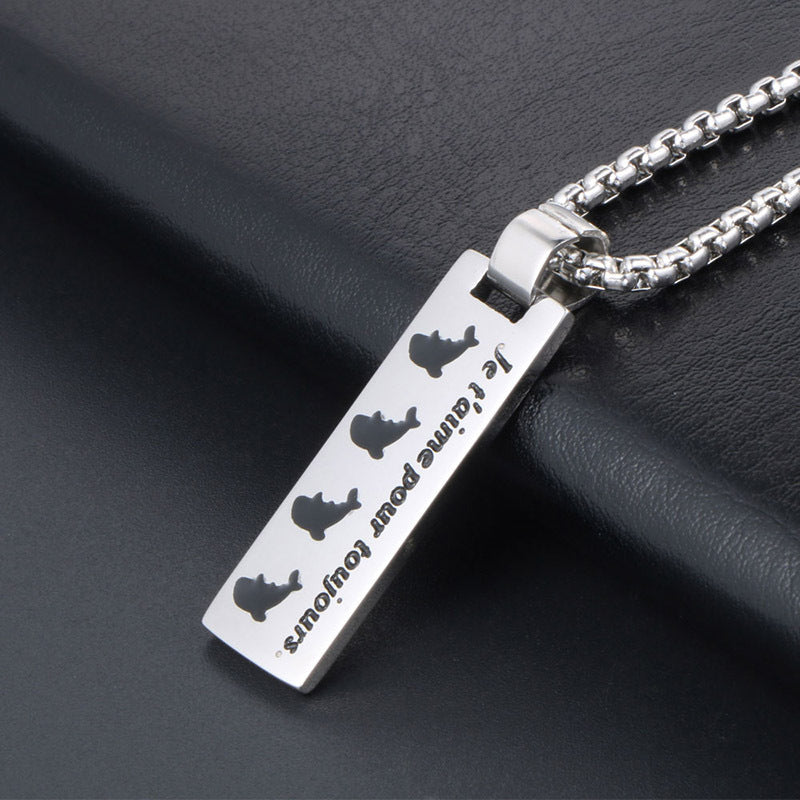 Charming Dolphin Pendant Necklace in Durable Titanium Steel - Unisex Korean Fashion Accessory