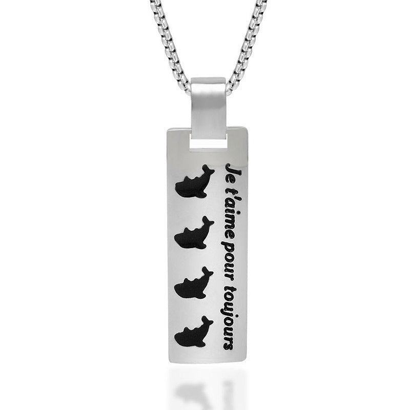 Charming Dolphin Pendant Necklace in Durable Titanium Steel - Unisex Korean Fashion Accessory