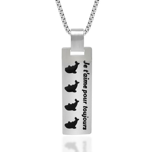 Charming Dolphin Pendant Necklace in Durable Titanium Steel - Unisex Korean Fashion Accessory