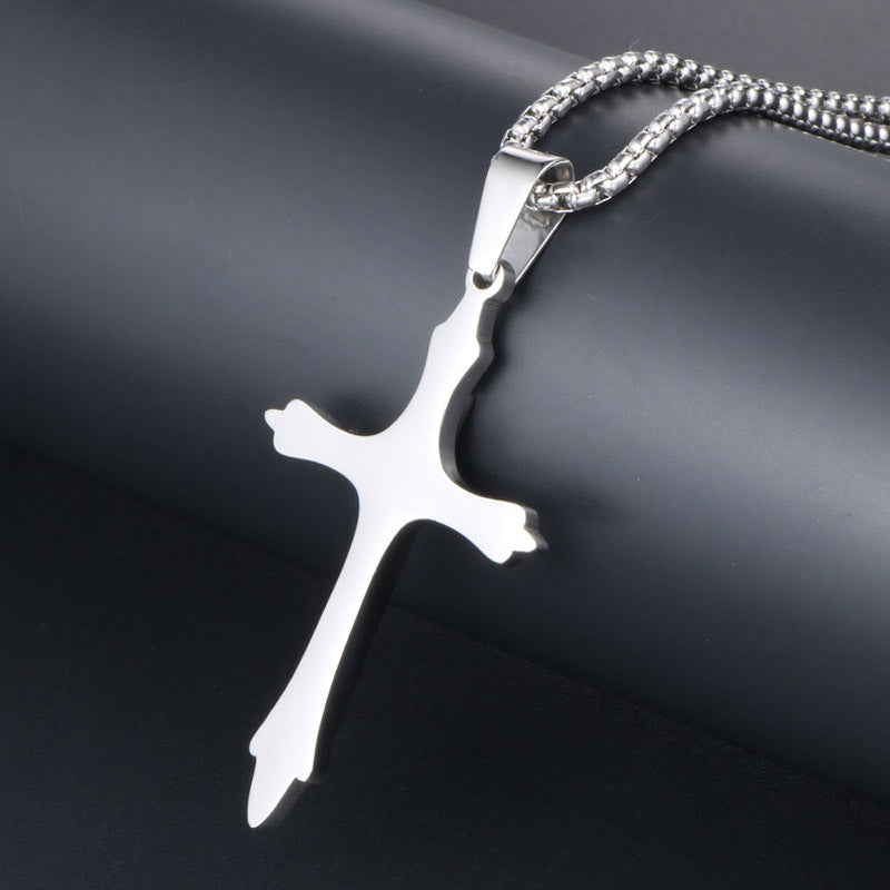 Trendy Titanium Steel Pendant Necklace for Men - Sleek and Personalized Jewelry