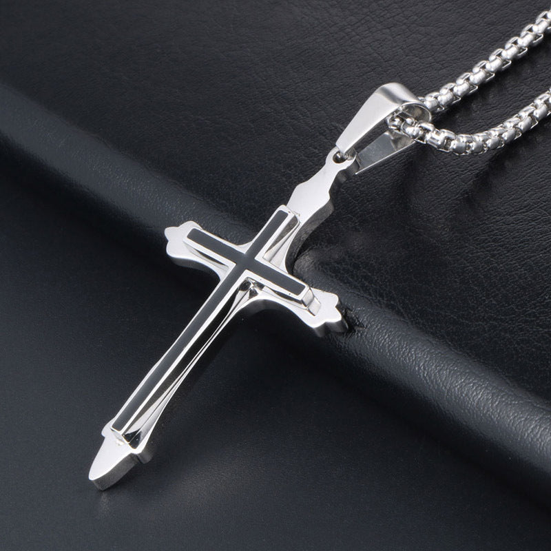 Trendy Titanium Steel Pendant Necklace for Men - Sleek and Personalized Jewelry