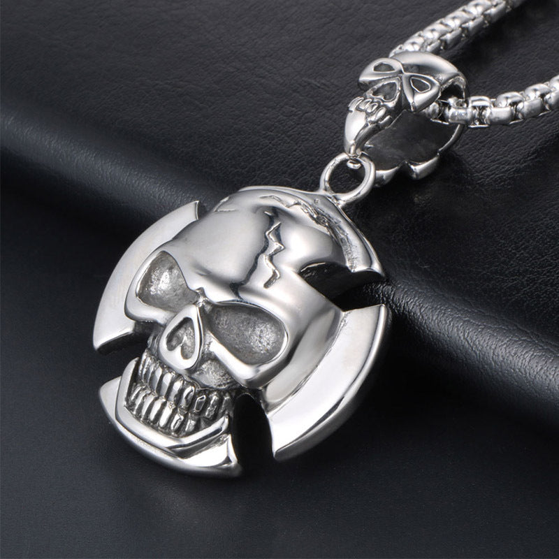 Edgy Personalized Titanium Skull Necklace for Modern Men