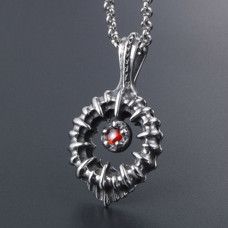 Trendy Elegant Pomegranate Red Stone Pendant Necklace for Men and Women