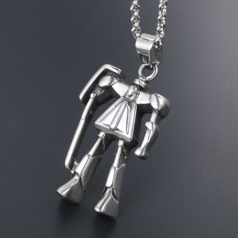 Heroic Titanium Steel Iron Man Fighter Pendant - Customized Men's Jewelry Gift