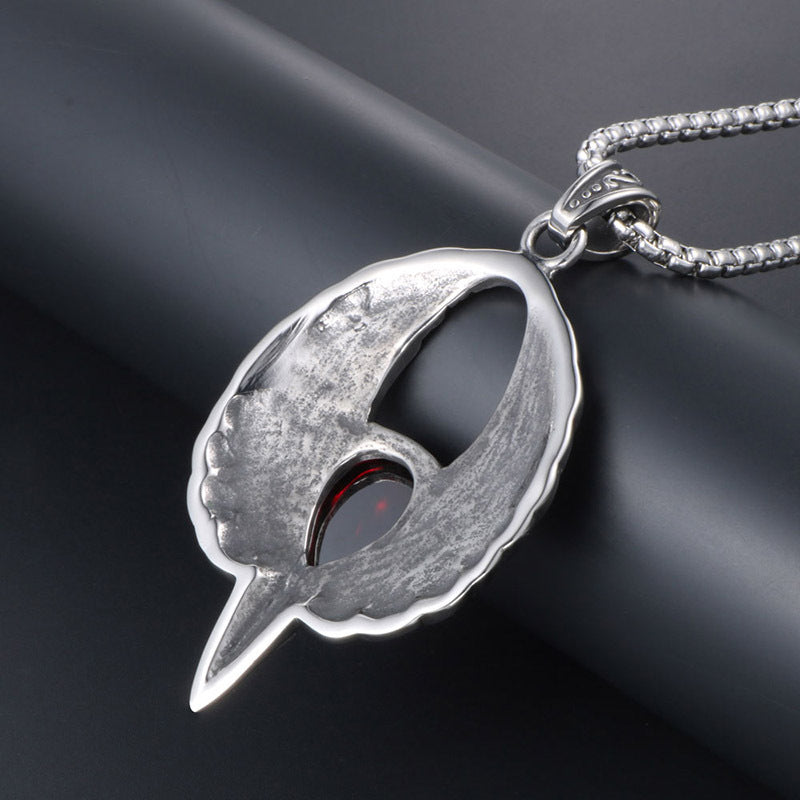 Retro Feather Titanium Steel Pendant Necklace for Men - Trendy Sweater Chain Accessories