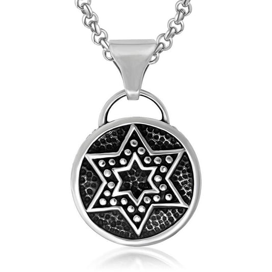 Stylish Hexagonal Titanium Steel Pendant Necklace for Men