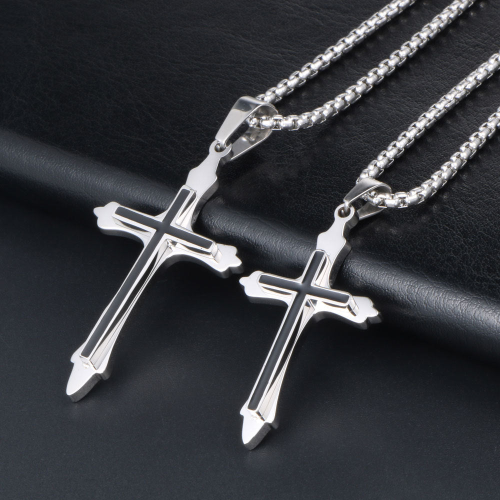 Trendy Titanium Steel Pendant Necklace for Men - Sleek and Personalized Jewelry