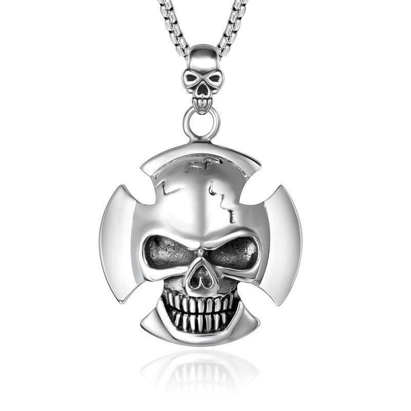 Edgy Personalized Titanium Skull Necklace for Modern Men