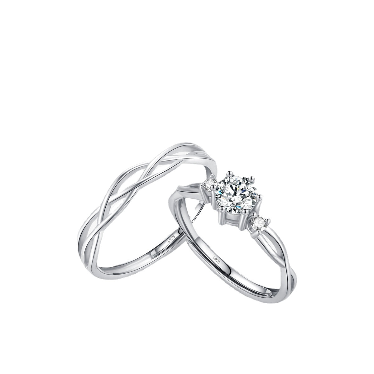 Romantic Infinity Sterling Silver Ring with Zircon Gems