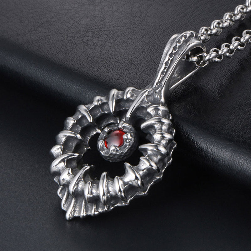 Trendy Elegant Pomegranate Red Stone Pendant Necklace for Men and Women