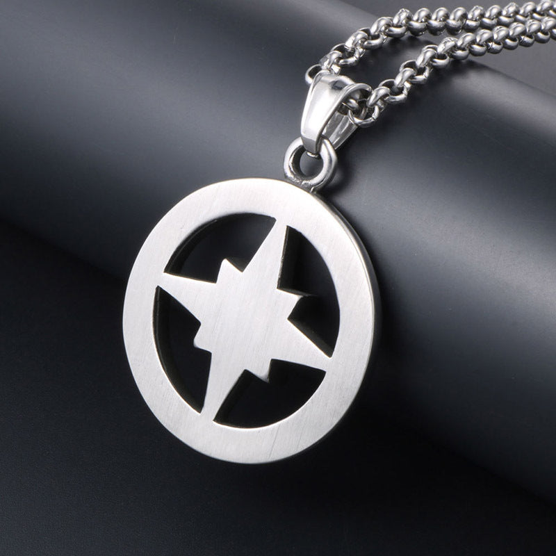 Unisex Titanium Steel Star Pendant Necklace - Hipster Fashion for Men and Women