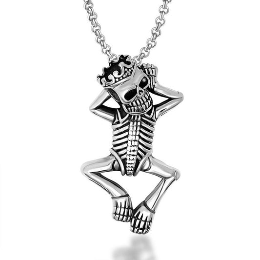 Personalized Titanium Steel Skull Pendant for Men - Bold Hip Hop Goth Accessory