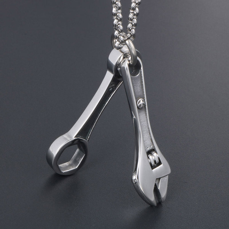 Personalized Titanium Steel Hip-Hop Wrench Pendant Necklace for Trendy Men and Women - Wholesale Collection