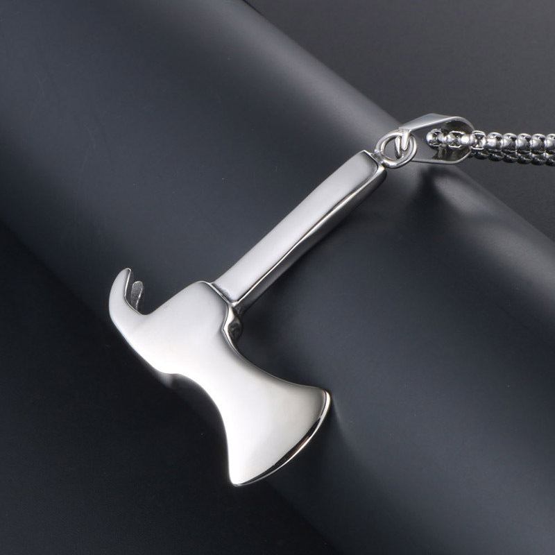 Customizable Titanium Steel Axe Necklace for Men - Inspired by Japanese and Korean Culture