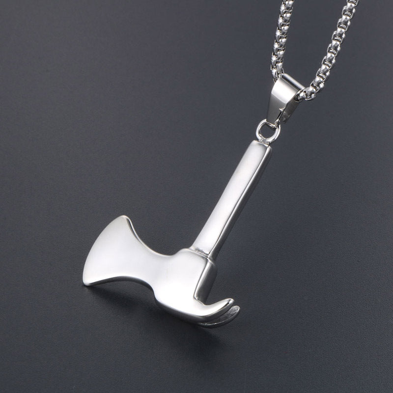 Customizable Titanium Steel Axe Necklace for Men - Inspired by Japanese and Korean Culture