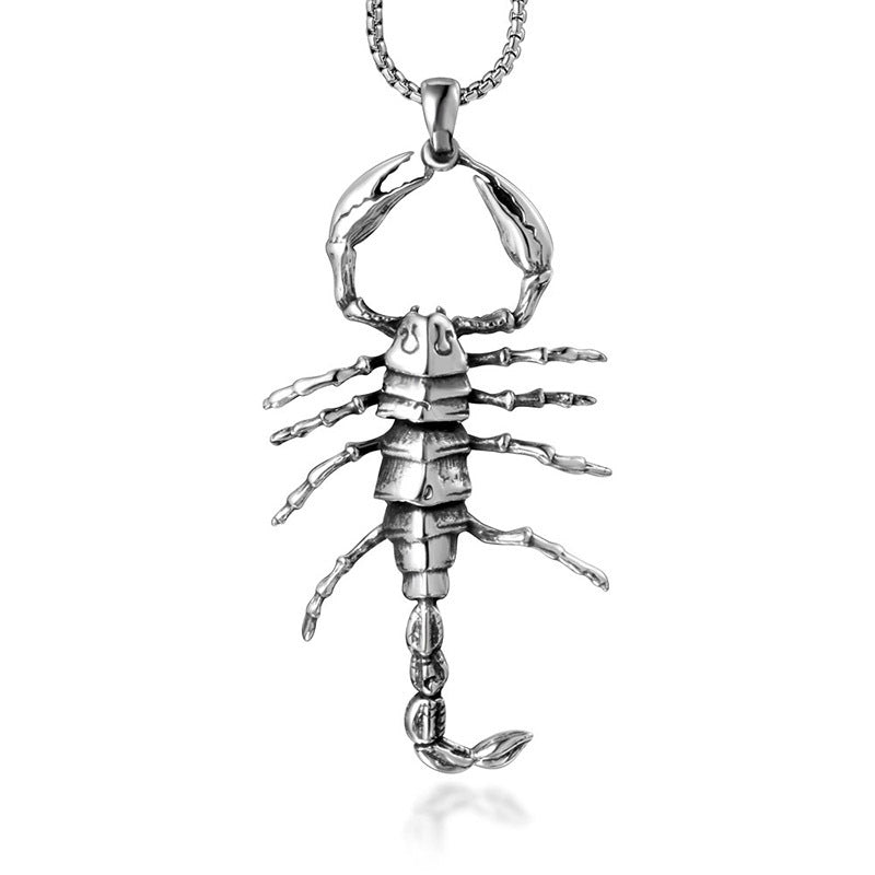 Titanium Steel Scorpion Pendant Necklace - Trendy Rock Accessories for Men