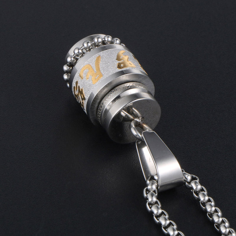 Customizable Titanium Steel Lucky Amulet Pendant Necklace for Men and Women