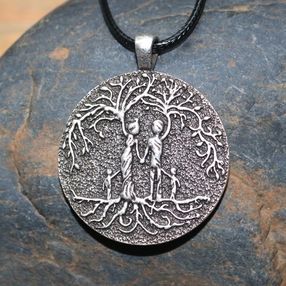 Viking Family Tree Necklace with Pirate Tree of Life Pendant