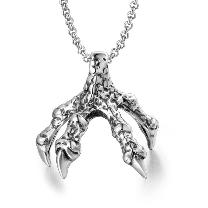 Titanium Steel Punk Dragon Claw Pendant Necklace for Men - Wholesale Jewelry Trend