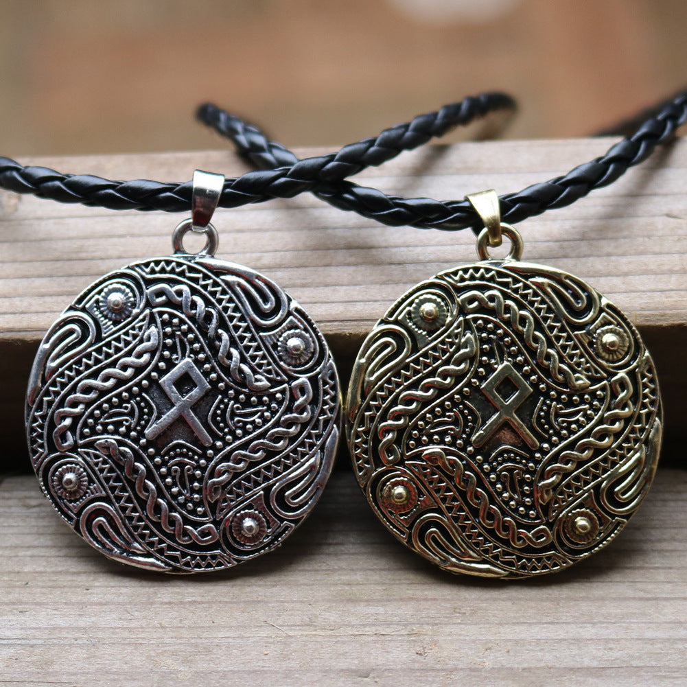 Viking Rune Necklace - Norse Legacy Collection, Metal Pendant for Men