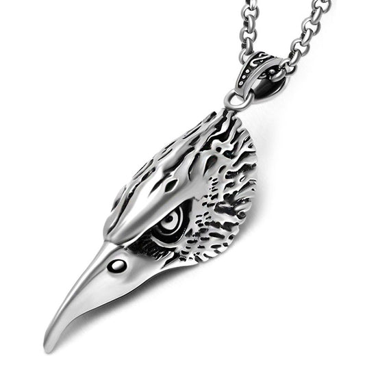 Personalized Titanium Steel Retro Eagle Beak Pendant Necklace for Men - Domineering Eagle Design