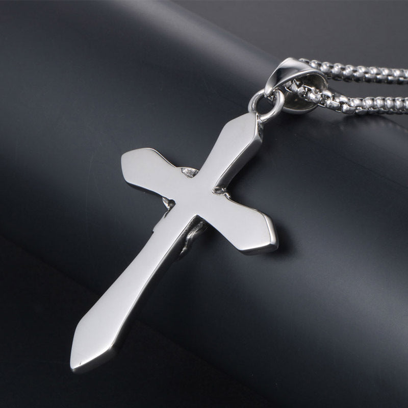 Men's Stylish Titanium Steel Cross Sword Pendant Necklace - Premium Wholesale Accessory