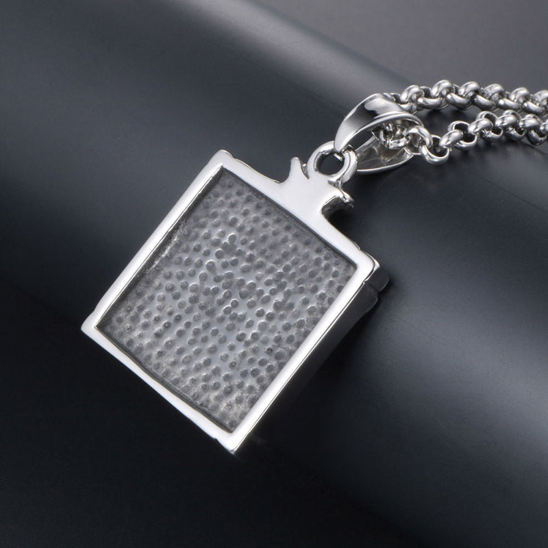 Elegant Titanium Steel Square Pendant Necklace for Unisex