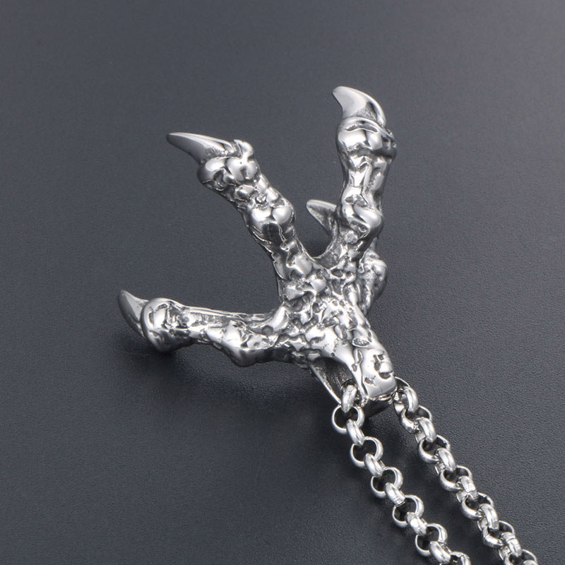 Titanium Steel Punk Dragon Claw Pendant Necklace for Men - Wholesale Jewelry Trend