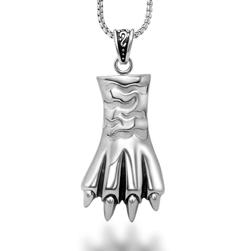 Titanium Steel Bear Claw Pendant Necklace - Trendy Hip Hop Rock Accessories for Men